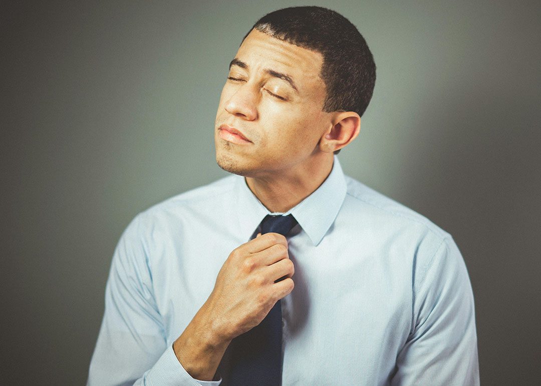 man showing physical symptoms of anxiety