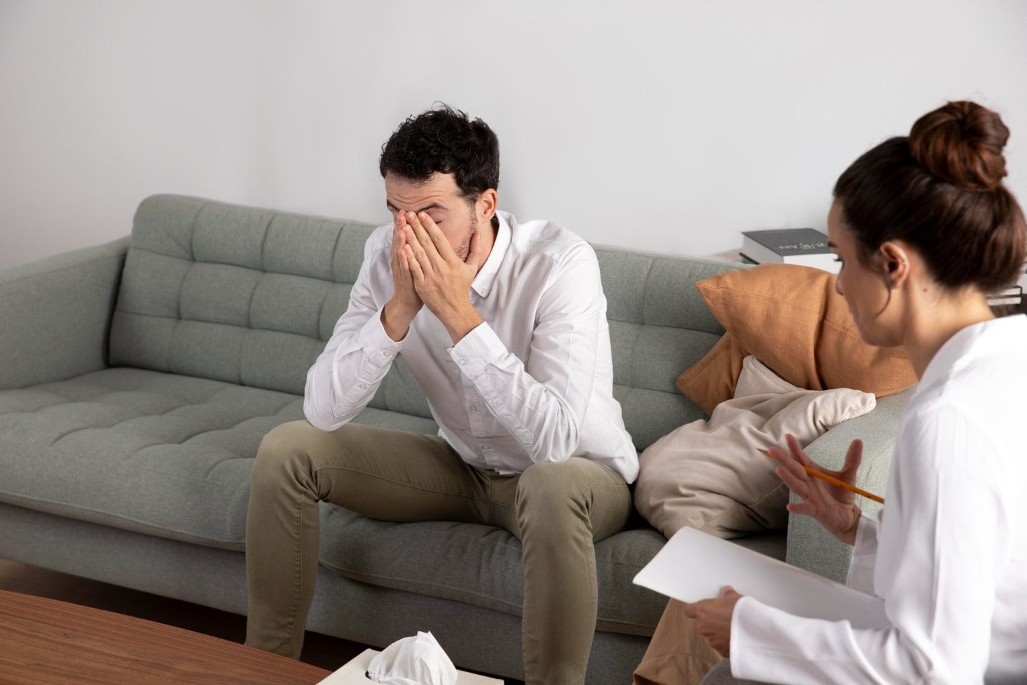 Man Undergoing Stress Management Techniques